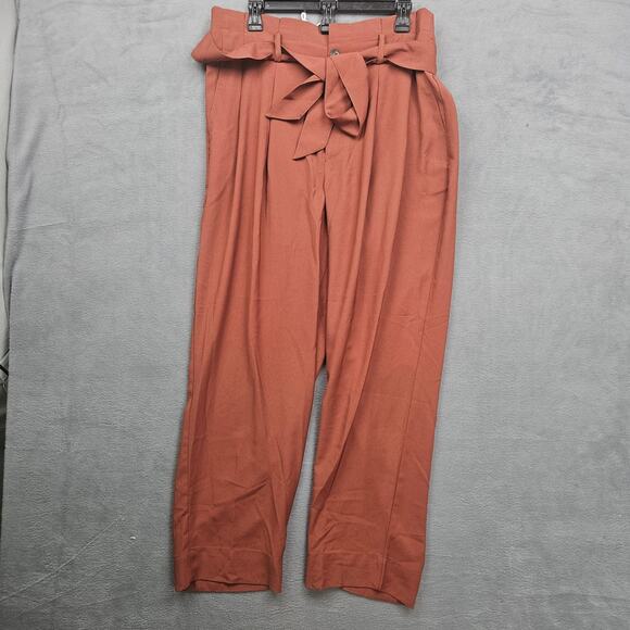 Madewell Pants - Madewell Drapey Paperbag Pants Size 16 Tall Burnt Clay